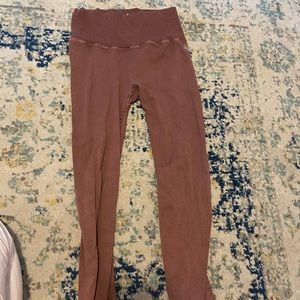 Brown free people good karma leggings